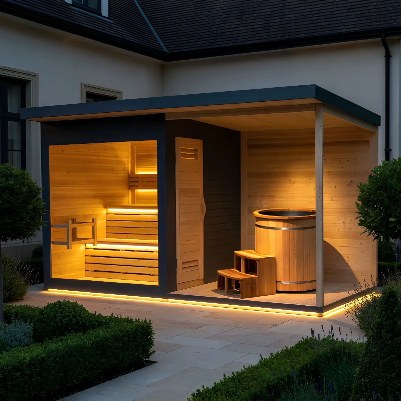 Wellness Resort Spa - Cabina de sauna de madera con