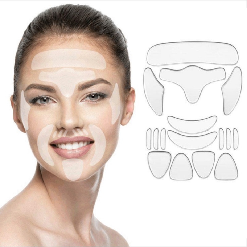 Face Mask Silicone - Parches antiarrugas de silicona reutilizables para