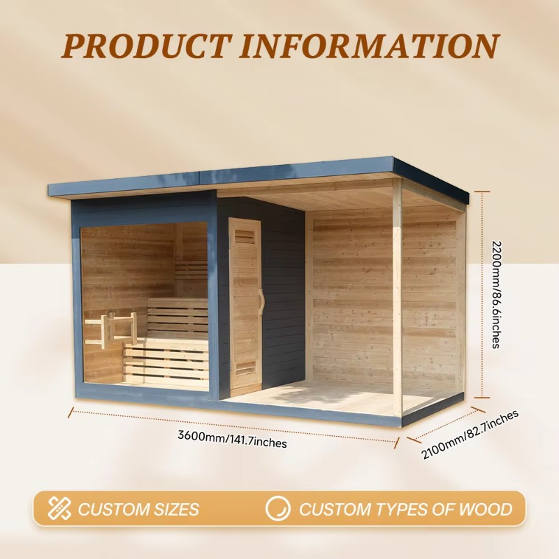 Cabina de sauna de madera con  - Wellness Resort Spa reseña y precio
